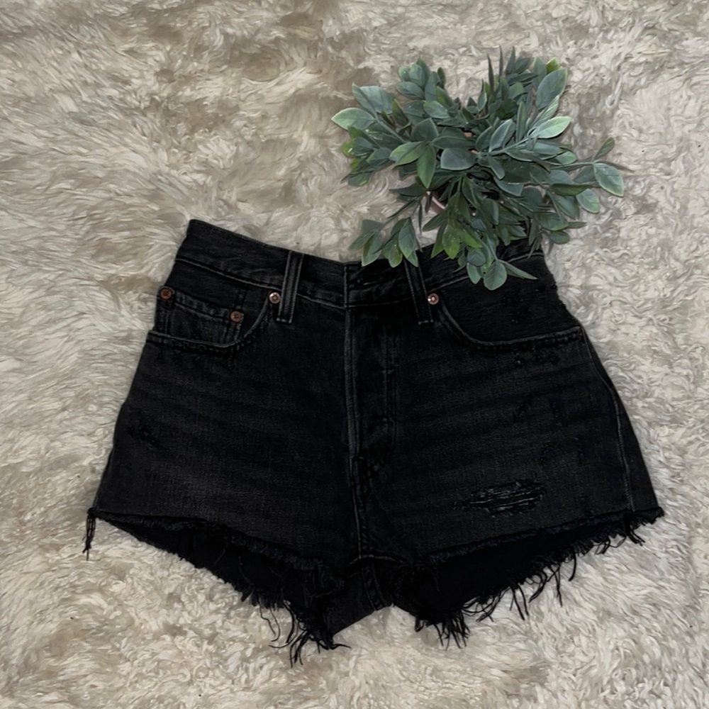Levi black grey jean shorts